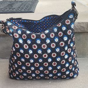 Vera Bradley Black and Blue Owl Hobo Bag